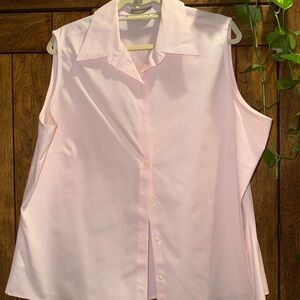 Eddie Bauer Light Pink Sleeveless Button-Down Shirt